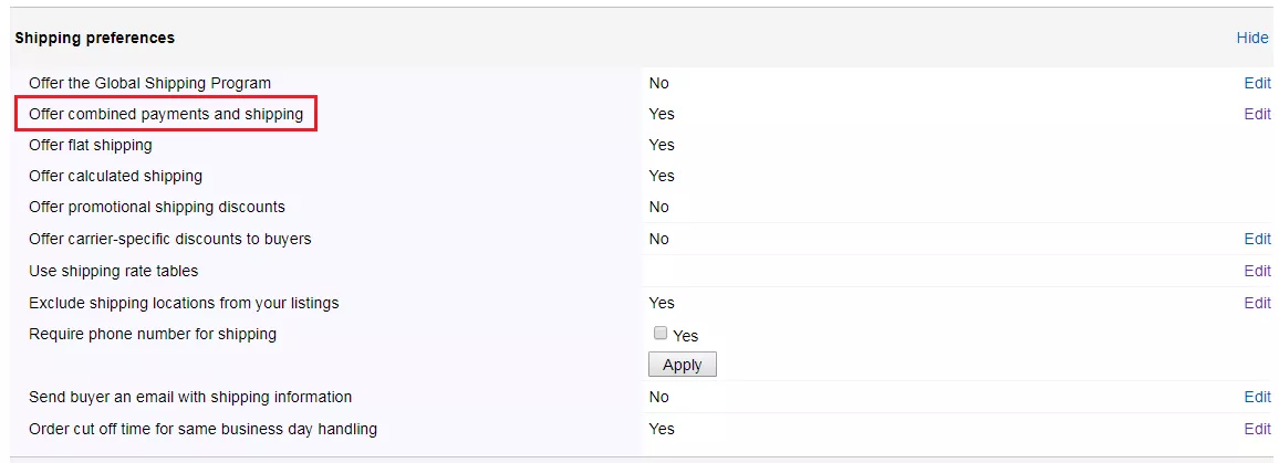 Shippingpreference-Offercombinedpaymentandshippingdiscount
