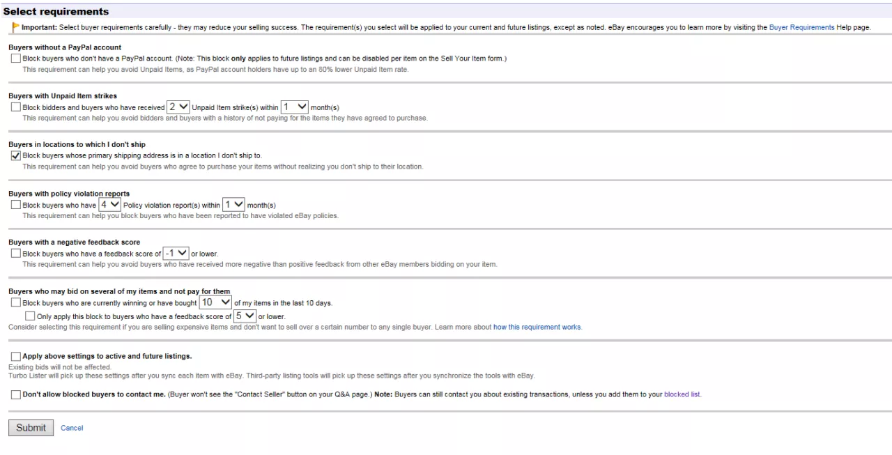 举报及阻止不受欢迎的买家