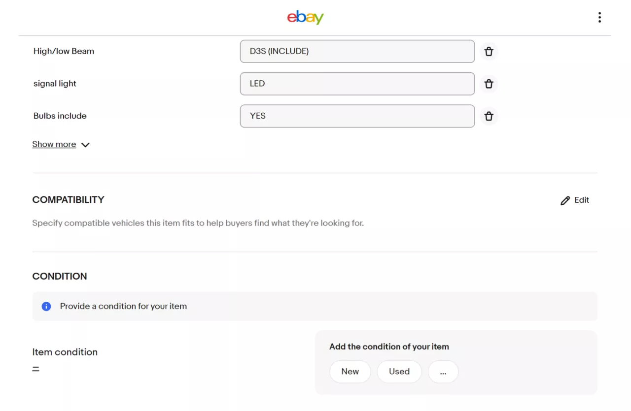 如何创建车型适配(fitment)物品刊登-第2张图片