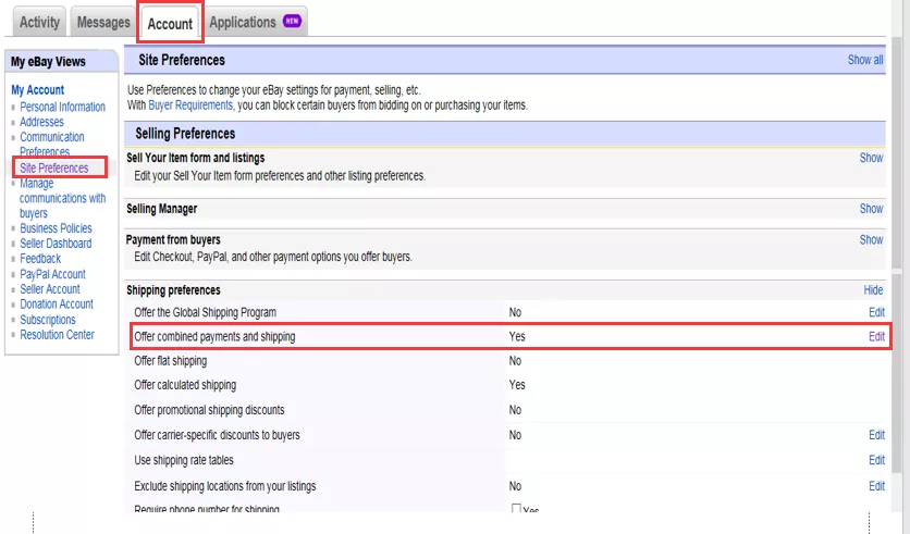Offeringcombinedshipping合并运费