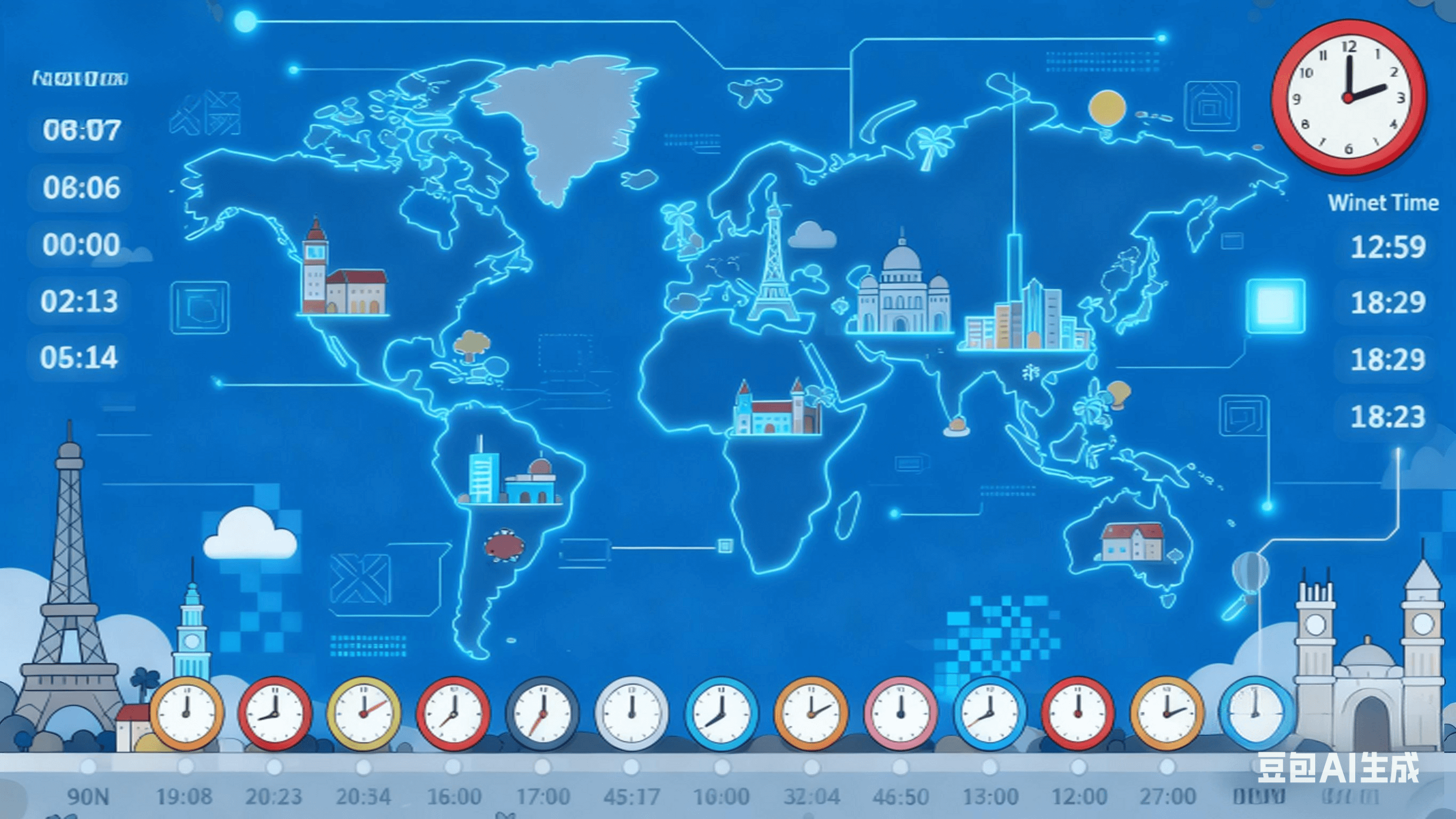 全球时间对照表