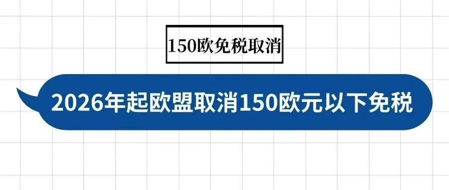 预警：2026年起欧盟取消 150 欧元以下免税