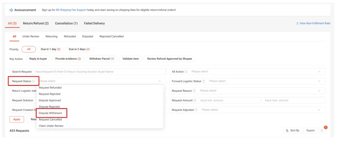 【退货/退款】浏览退货/退款仪表板的操作指南