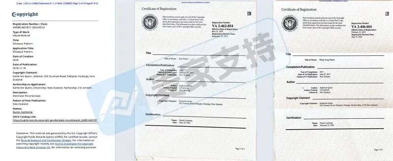 25-cv-14834，TRO新案预警，新西兰插画师Katherine Quinn通过David律所首维权